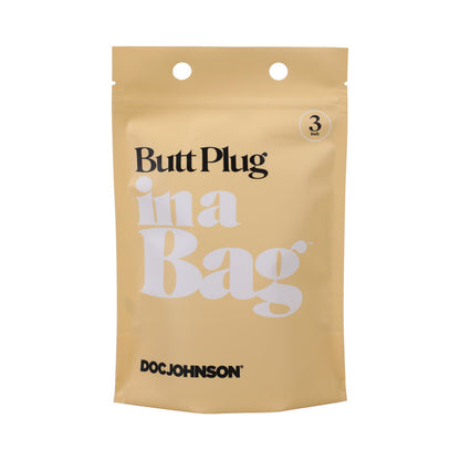 DOC JOHNSON - BUTT PLUG IN A BAG 3 IN. SILICONE BLACK