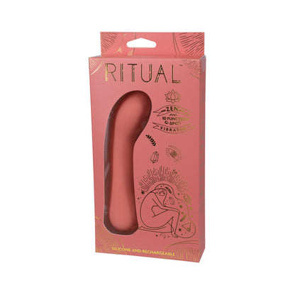 DOC JOHNSON - RITUAL ZEN RECHARGEABLE SILICONE G-SPOT VIBRATOR CORAL