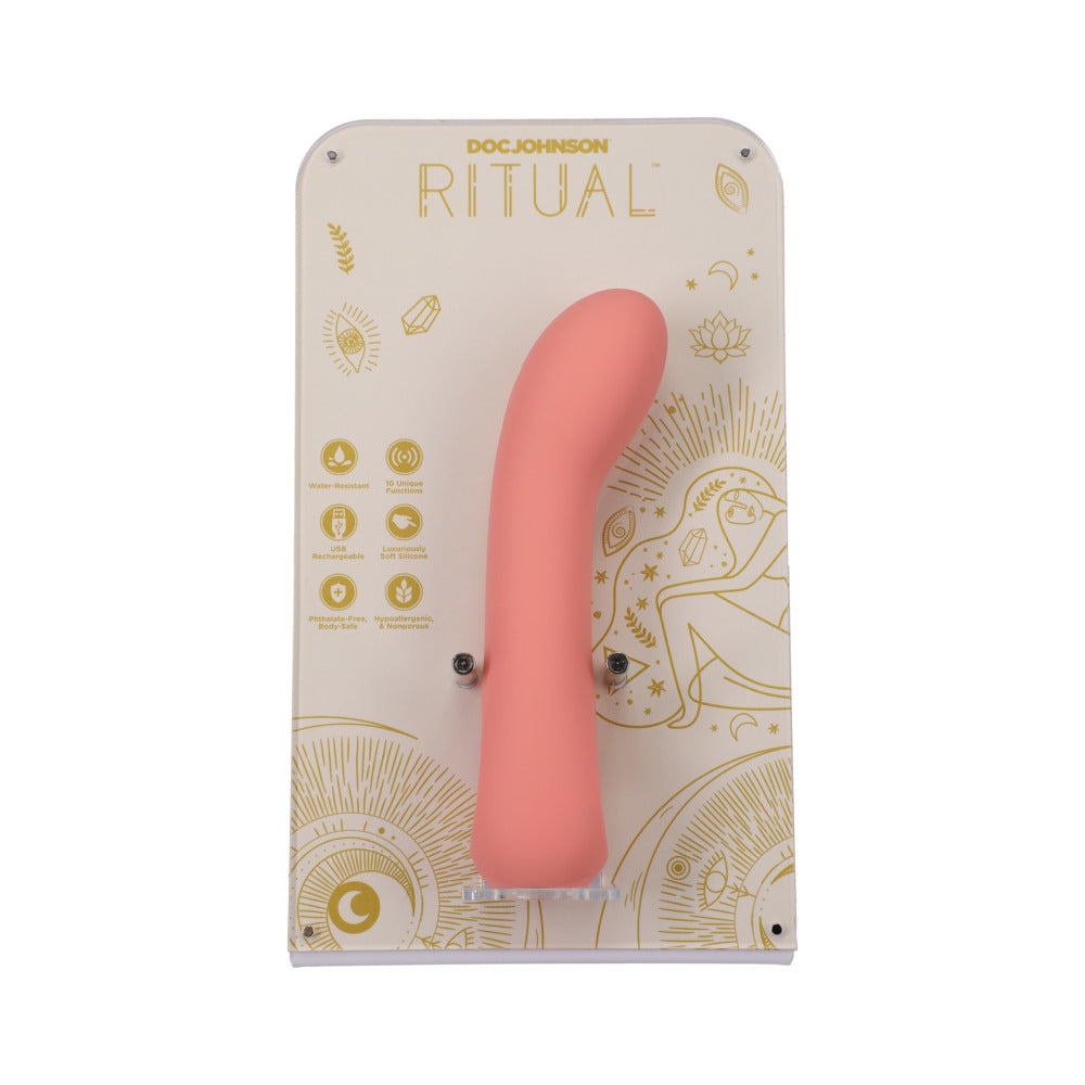 DOC JOHNSON - RITUAL ZEN RECHARGEABLE SILICONE G-SPOT VIBRATOR CORAL