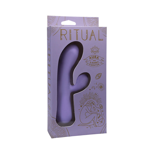 DOC JOHNSON - RITUAL AURA RECHARGEABLE SILICONE RABBIT VIBRATOR LILAC