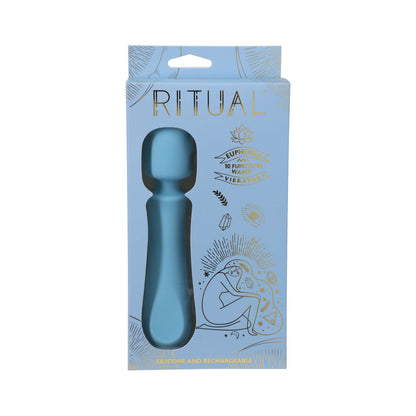 DOC JOHNSON - RITUAL EUPHORIA RECHARGEABLE SILICONE WAND VIBRATOR BLUE