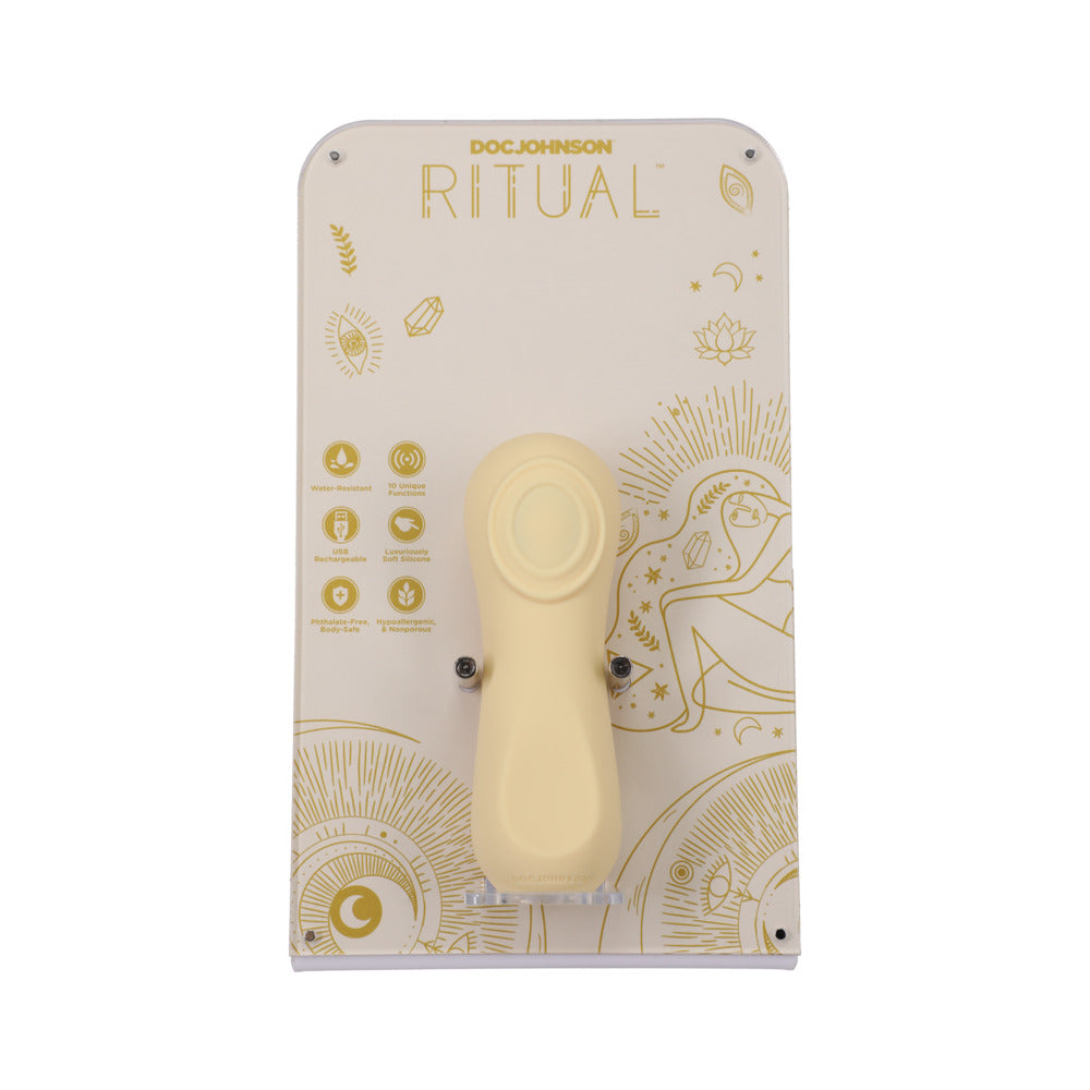 DOC JOHNSON - RITUAL SOL RECHARGEABLE SILICONE PULSATING VIBRATOR YELLOW