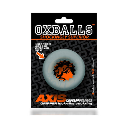 OXBALLS AXIS RIB GRIPHOLD COCKRING CLEAR ICE
