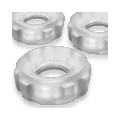 OXBALLS - HUNKYJUNK SUPERHUJ 3-PACK COCKRINGS CLEAR ICE