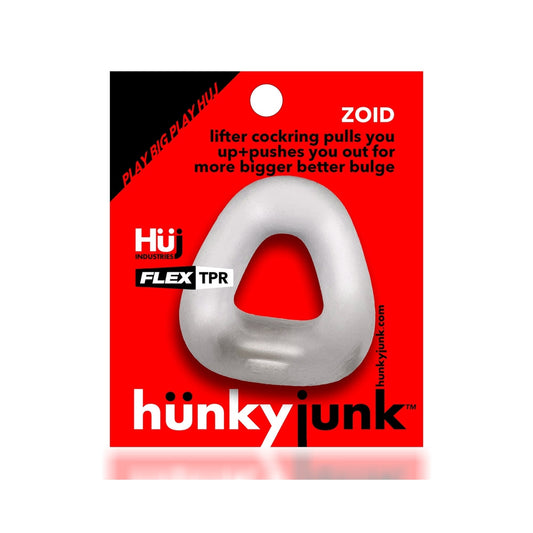 OXBALLS - ANILLO PARA PENE ELEVADOR DE TESTÍCULOS EN TRAPECIO HUNKYJUNK, HIELO TRANSPARENTE