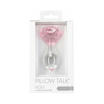 BMS - PILLOW TALK ROSY GLASS ANAL PLUG WITH PINK ROSE BASE