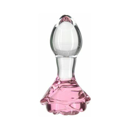 BMS - PILLOW TALK ROSY GLASS ANAL PLUG WITH PINK ROSE BASE