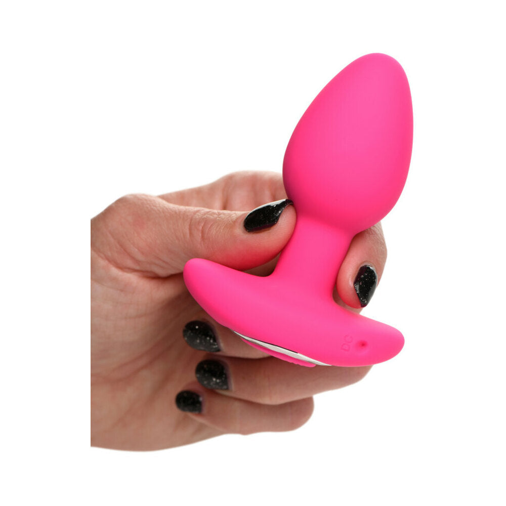 CURVE TOYS GOSSIP POP ROCKER RECHARGEABLE REMOTE-CONTROLLED SILICONE VIBRATING ANAL PLUG MAGENTA