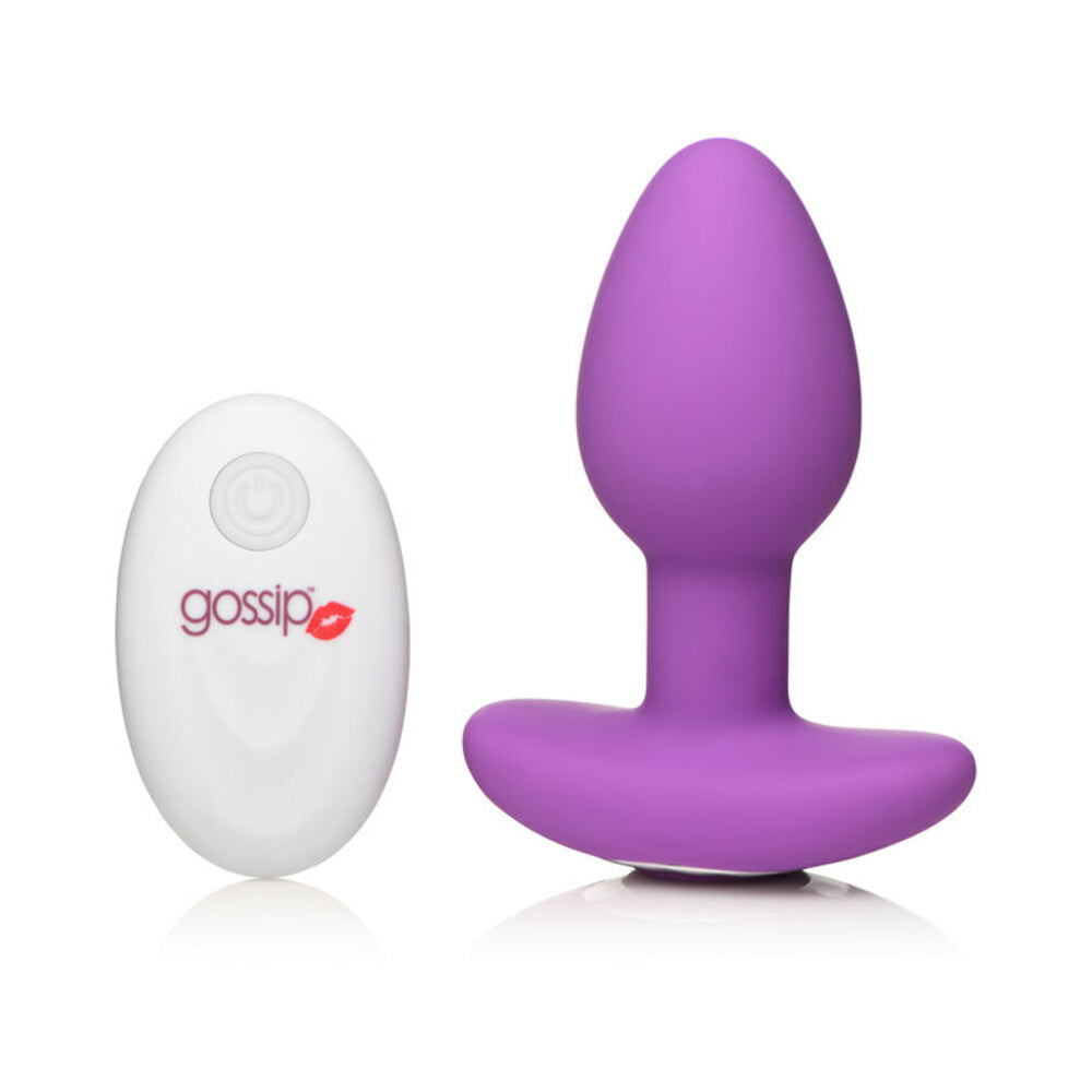 CURVE TOYS GOSSIP POP ROCKER RECHARGEABLE REMOTE-CONTROLLED SILICONE VIBRATING ANAL PLUG VIOLET