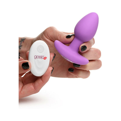 CURVE TOYS GOSSIP POP ROCKER RECHARGEABLE REMOTE-CONTROLLED SILICONE VIBRATING ANAL PLUG VIOLET
