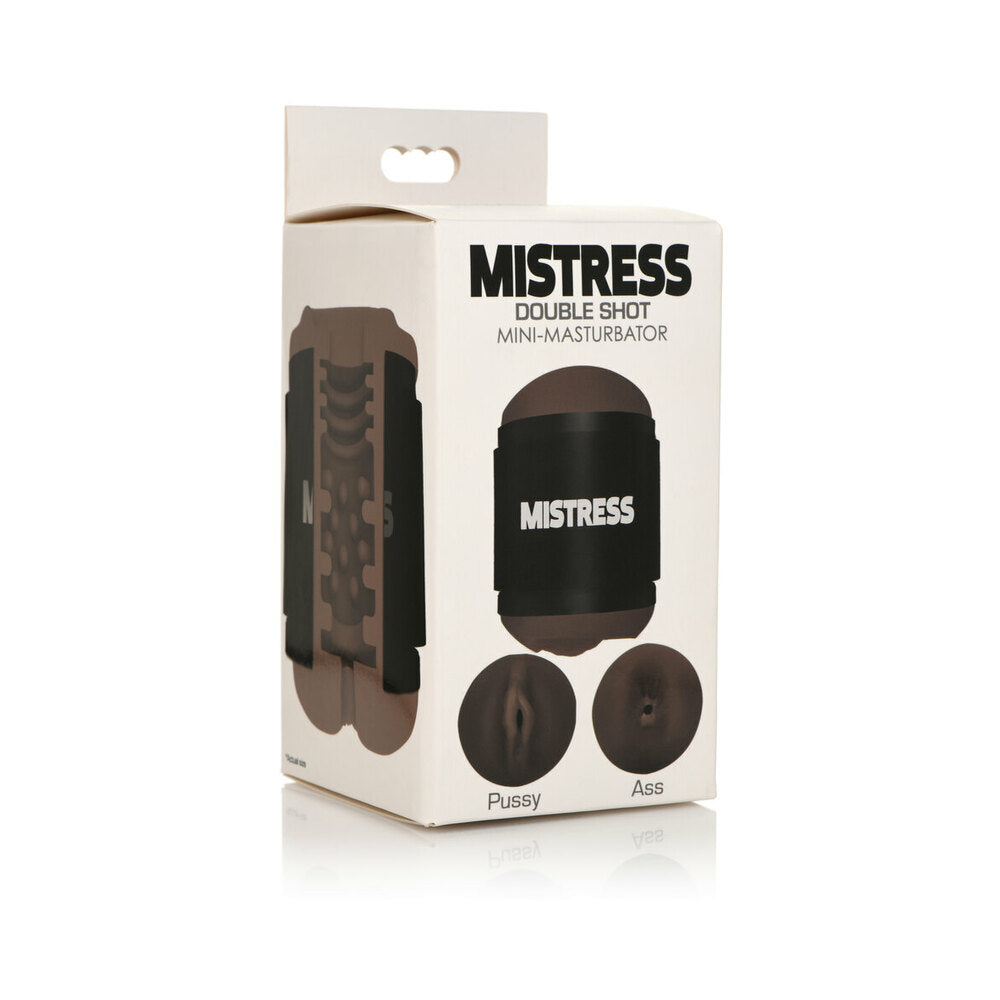 CURVE TOYS MISTRESS DOUBLE SHOT MINI MASTURBATOR PUSSY & ASS DARK