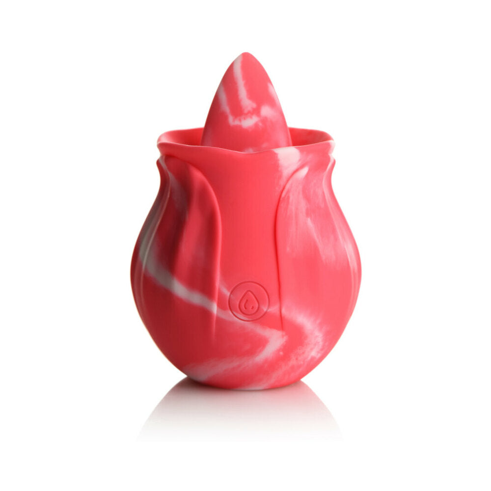 CURVE TOYS GOSSIP CUM INTO BLOOM RECHARGEABLE SILICONE LICKING ROSE PINK TWIRL