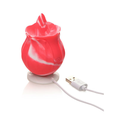 CURVE NOVELTIES - CURVE TOYS GOSSIP CUM INTO BLOOM RECHARGEABLE SILICONE LICKING ROSE PINK TWIRL