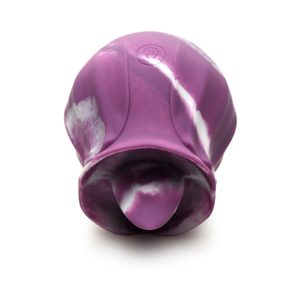 CURVE TOYS GOSSIP CUM INTO BLOOM RECHARGEABLE SILICONE LICKING ROSE PURPLE TWIRL