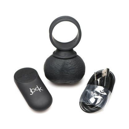 JOCK 28X VIBRATING SILICONE BALLS WITH REMOTE CONTROL XL BLACK