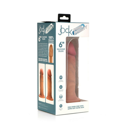 CURVE TOYS JOCK DUAL DENSITY 6 IN. SILICONE DILDO WITH SUCTION CUP LIGHT