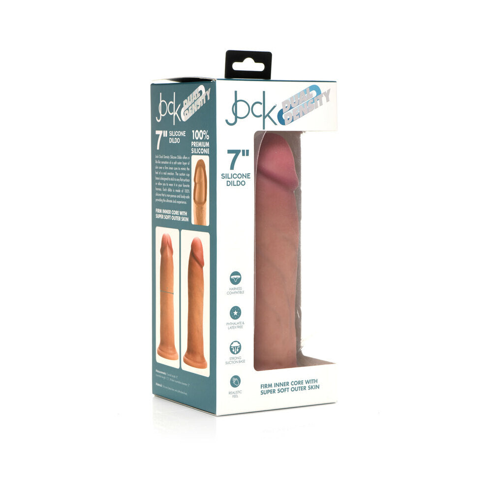 CURVE NOVELTIES - CURVE TOYS JOCK DUAL DENSITY 7 IN. SILICONE DILDO WITH SUCTION CUP LIGHT