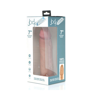 CURVE NOVELTIES - CURVE TOYS JOCK DUAL DENSITY 7 IN. SILICONE DILDO WITH SUCTION CUP LIGHT