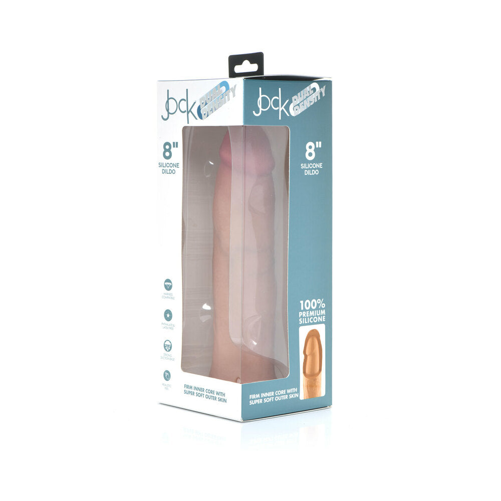 CURVE NOVELTIES - CURVE TOYS JOCK DUAL DENSITY 8 IN. SILICONE DILDO WITH SUCTION CUP LIGHT