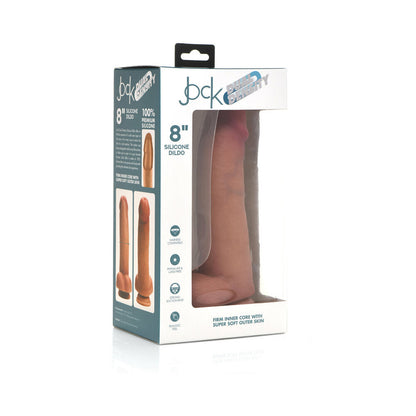 CURVE NOVEDADES - JUGUETE CURVE JOCK DILDO DE SILICONA DE DOBLE DENSIDAD DE 8 PULGADAS CON TESTÍCULOS Y VENTOSA LIGERO