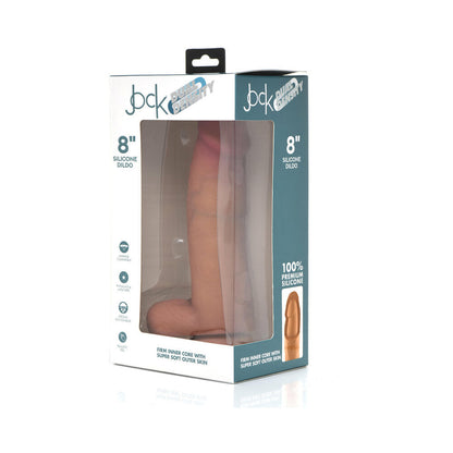 CURVE NOVEDADES - JUGUETE CURVE JOCK DILDO DE SILICONA DE DOBLE DENSIDAD DE 8 PULGADAS CON TESTÍCULOS Y VENTOSA LIGERO