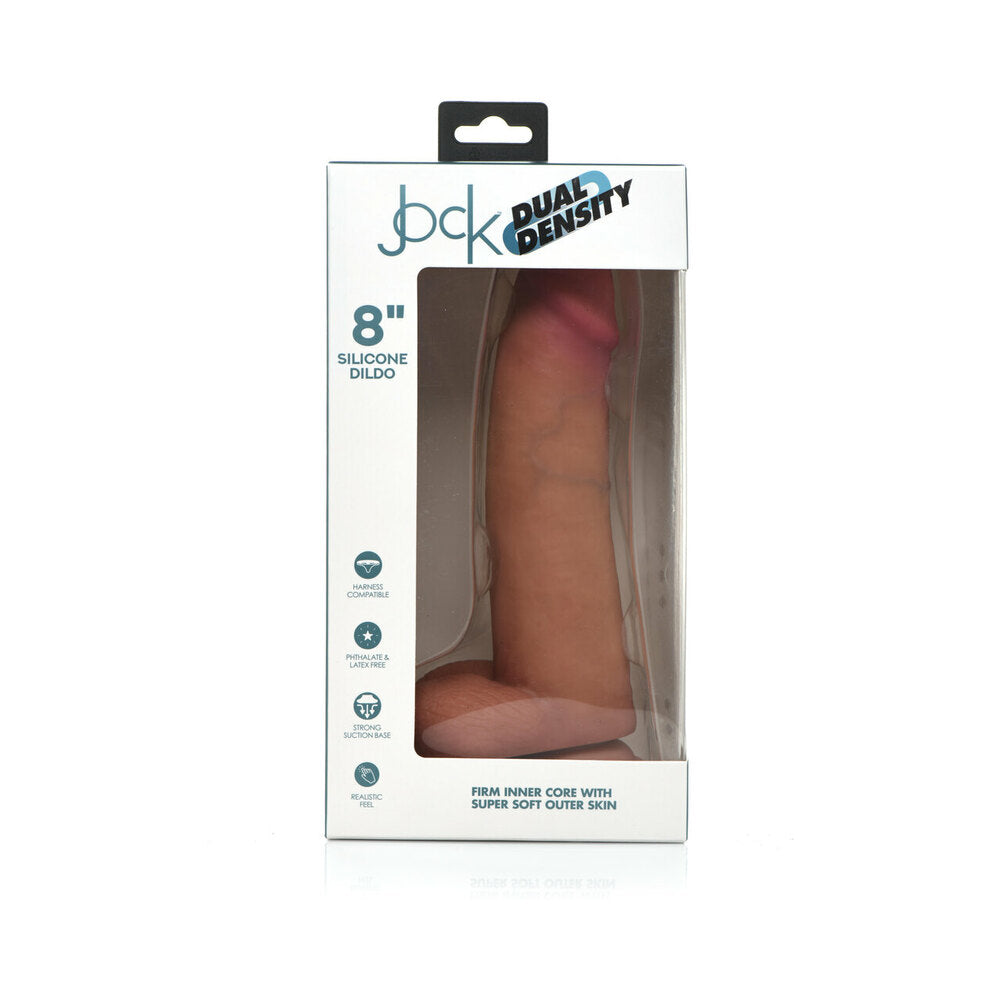 CURVE NOVEDADES - JUGUETE CURVE JOCK DILDO DE SILICONA DE DOBLE DENSIDAD DE 8 PULGADAS CON TESTÍCULOS Y VENTOSA LIGERO