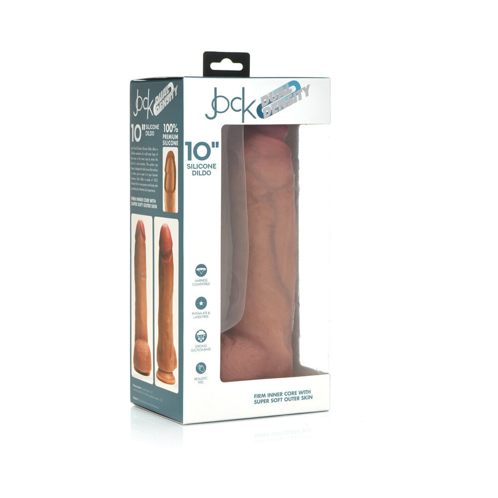 CURVE NOVELTIES - CURVE TOYS JOCK DUAL DENSITY 10 IN. SILICONE DILDO WITH BALLS & SUCTION CUP LIGHT