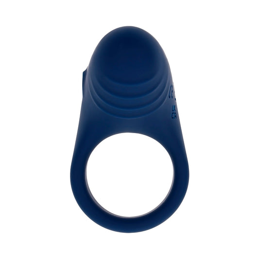 PLAYBOY PLEASURE POINT RECHARGEABLE COCKRING SILICONE NAVY BLUE
