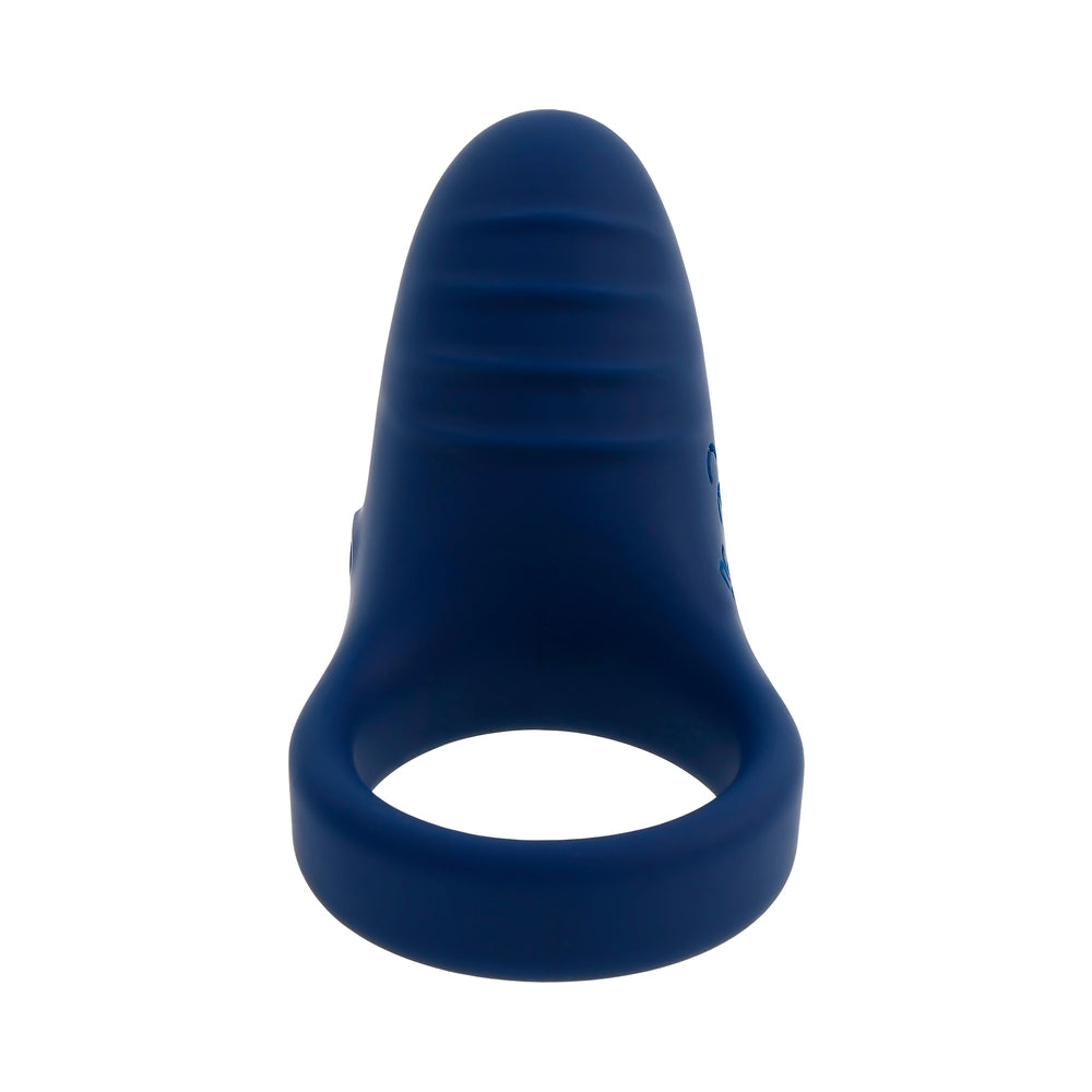 PLAYBOY PLEASURE POINT RECHARGEABLE COCKRING SILICONE NAVY BLUE