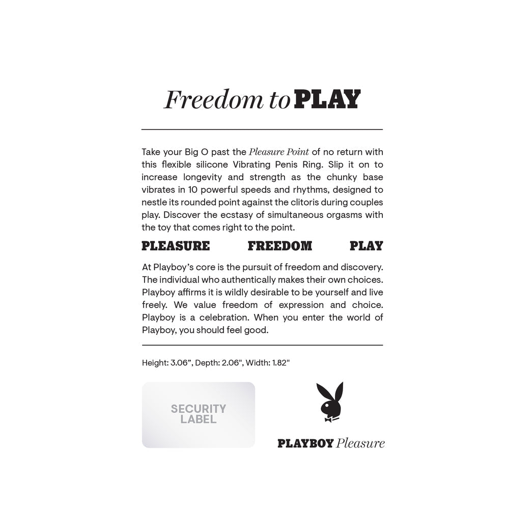 PLAYBOY PLEASURE POINT RECHARGEABLE COCKRING SILICONE NAVY BLUE