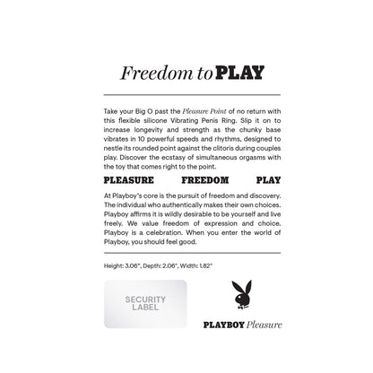 PLAYBOY PLEASURE POINT RECHARGEABLE COCKRING SILICONE NAVY BLUE