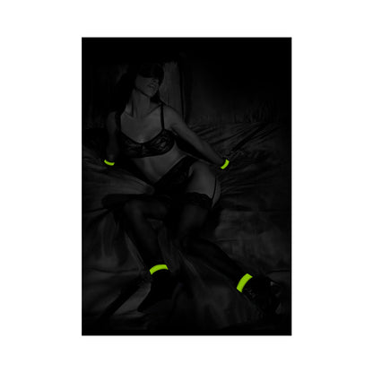 OUCH! GLOW IN THE DARK BED BINDINGS RESTRAINT KIT NEON GREEN
