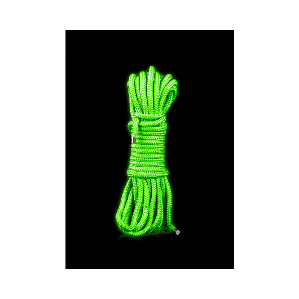 SHOTS - OUCH! GLOW IN THE DARK ROPE 10 M / 33 FT. NEON GREEN