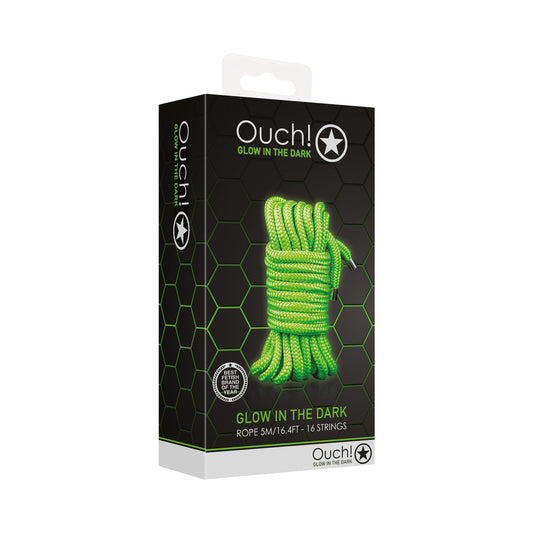 OUCH! GLOW IN THE DARK ROPE 5 M / 16 FT. NEON GREEN