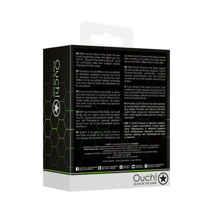 SHOTS - OUCH! GLOW IN THE DARK GLASS ANAL PLUG CLEAR/GREEN SMALL