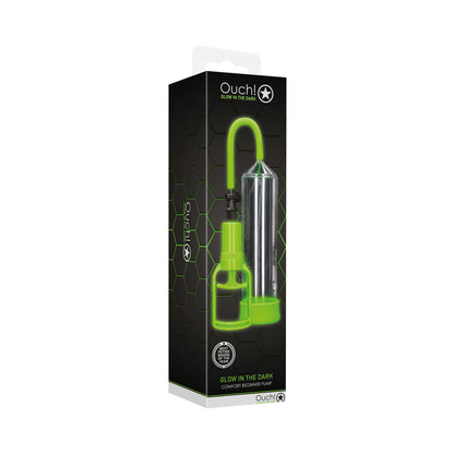 OUCH! GLOW IN THE DARK COMFORT BEGINNER PENIS PUMP NEON GREEN