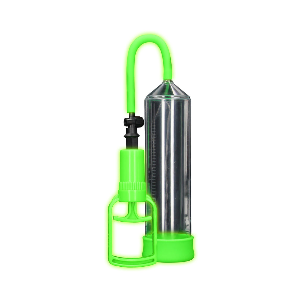 OUCH! GLOW IN THE DARK COMFORT BEGINNER PENIS PUMP NEON GREEN
