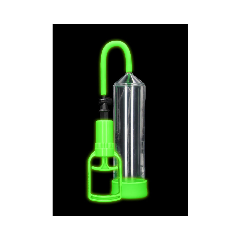 OUCH! GLOW IN THE DARK COMFORT BEGINNER PENIS PUMP NEON GREEN