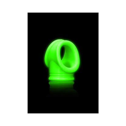 OUCH! GLOW IN THE DARK COCKRING & BALL SLING NEON GREEN