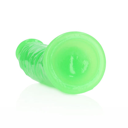 SHOTS - REALROCK GLOW IN THE DARK SLIM 6 IN. DILDO NEON GREEN