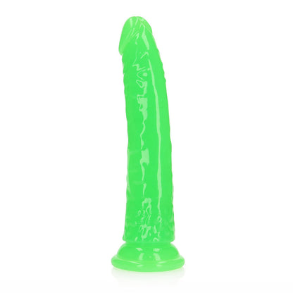 SHOTS - REALROCK GLOW IN THE DARK SLIM 7 IN. DILDO NEON GREEN