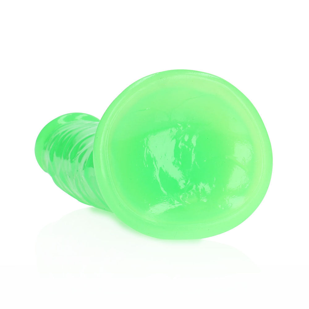 SHOTS - REALROCK GLOW IN THE DARK SLIM 7 IN. DILDO NEON GREEN