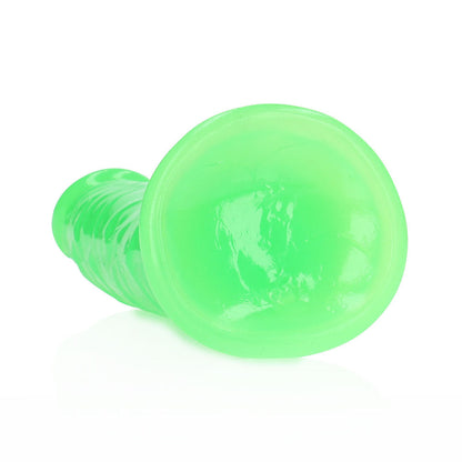 SHOTS - REALROCK GLOW IN THE DARK SLIM 7 IN. DILDO NEON GREEN