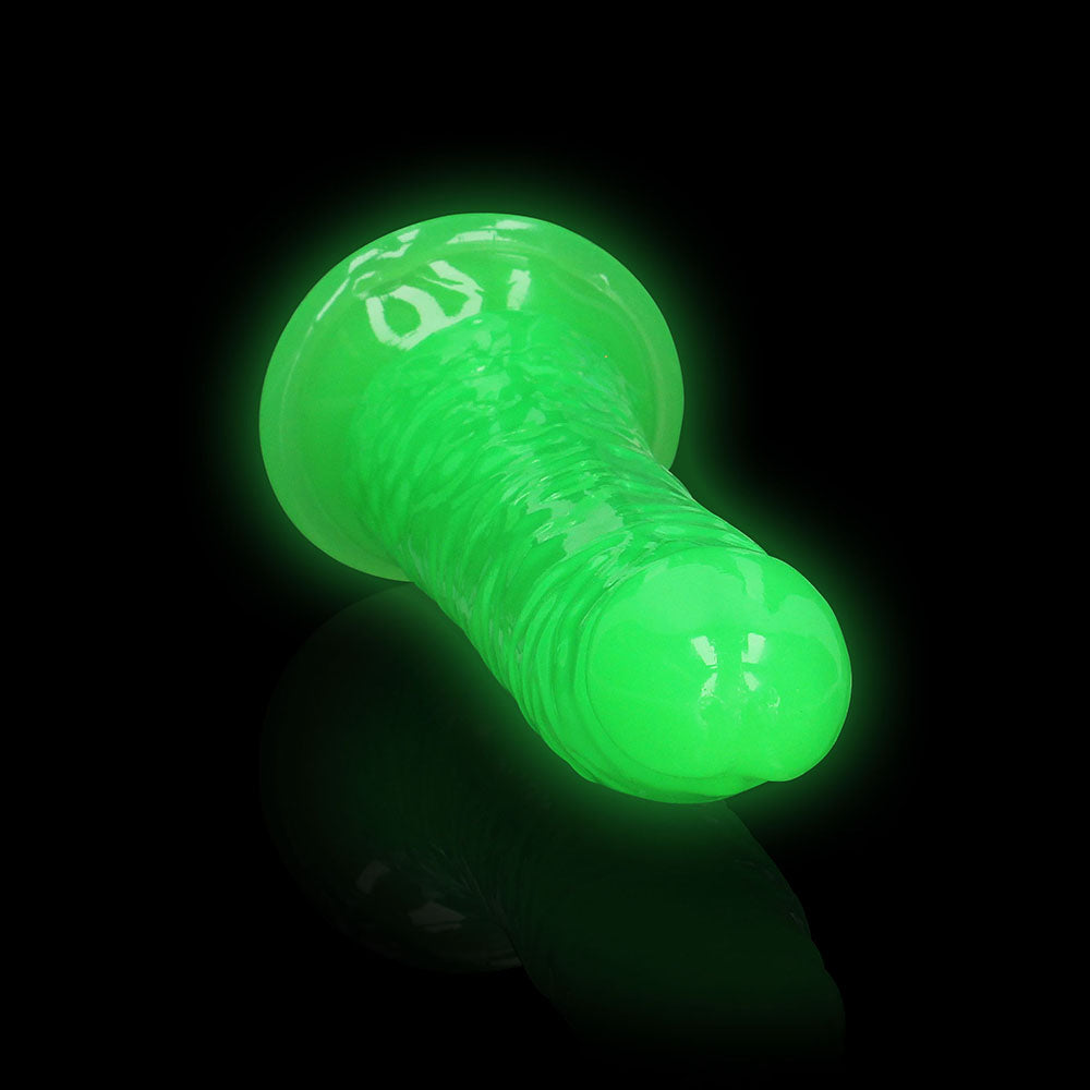 SHOTS - REALROCK GLOW IN THE DARK SLIM 7 IN. DILDO NEON GREEN