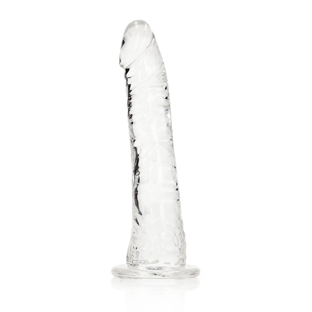 REALROCK CRYSTAL CLEAR SLIM 6 IN. DILDO CLEAR