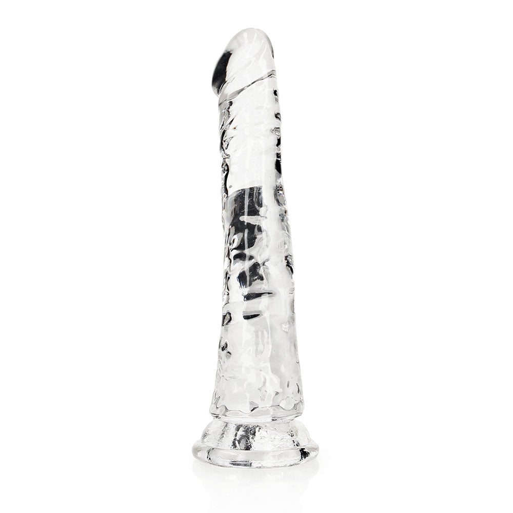 REALROCK CRYSTAL CLEAR SLIM 6 IN. DILDO CLEAR