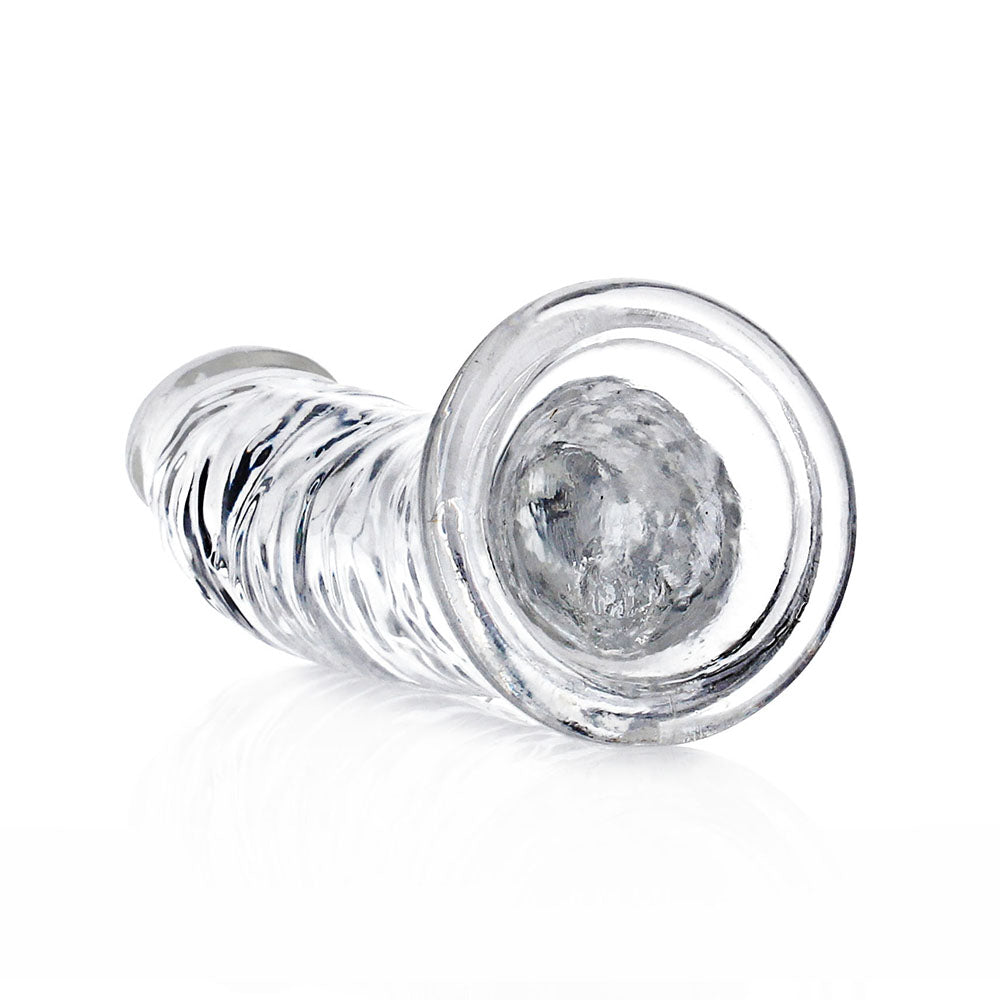 SHOTS - REALROCK CRYSTAL CLEAR SLIM 6 IN. DILDO TRANSPARENT