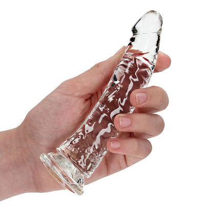 REALROCK CRYSTAL CLEAR SLIM 6 IN. DILDO CLEAR