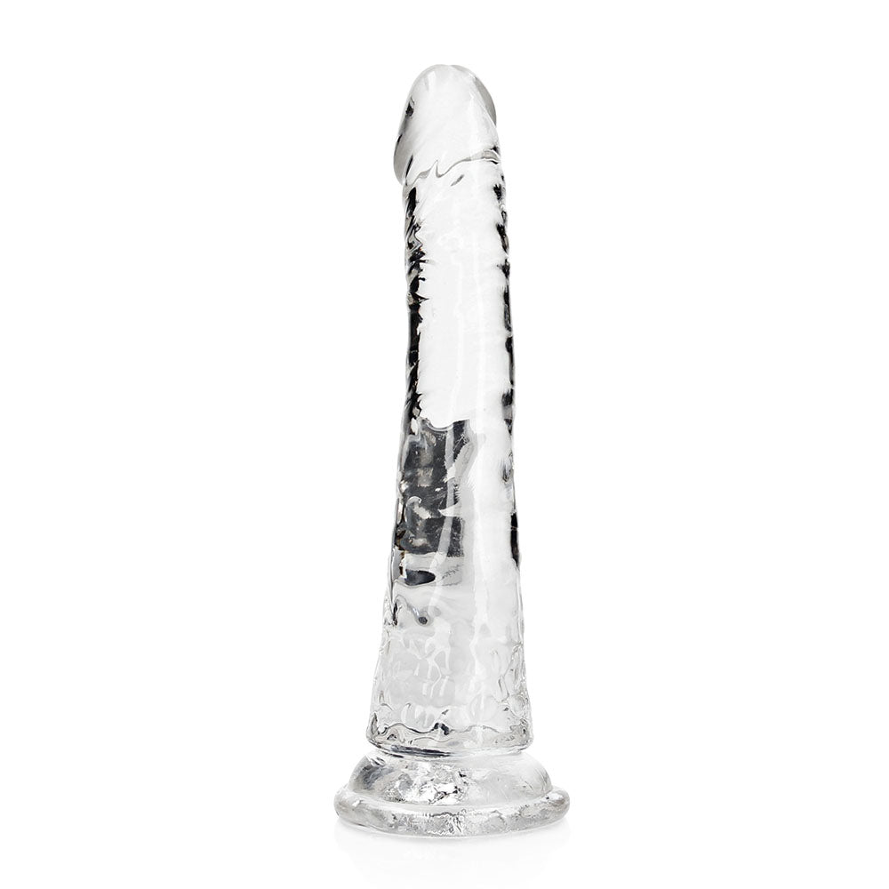 REALROCK CRYSTAL CLEAR SLIM 7 IN. DILDO CLEAR