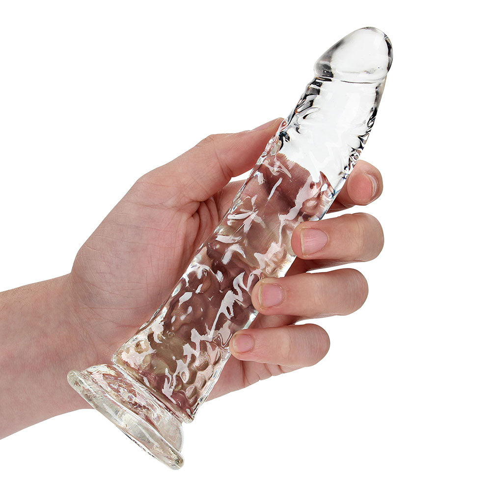 SHOTS - DILDO REALROCK CRYSTAL CLEAR SLIM DE 7 PULGADAS TRANSPARENTE